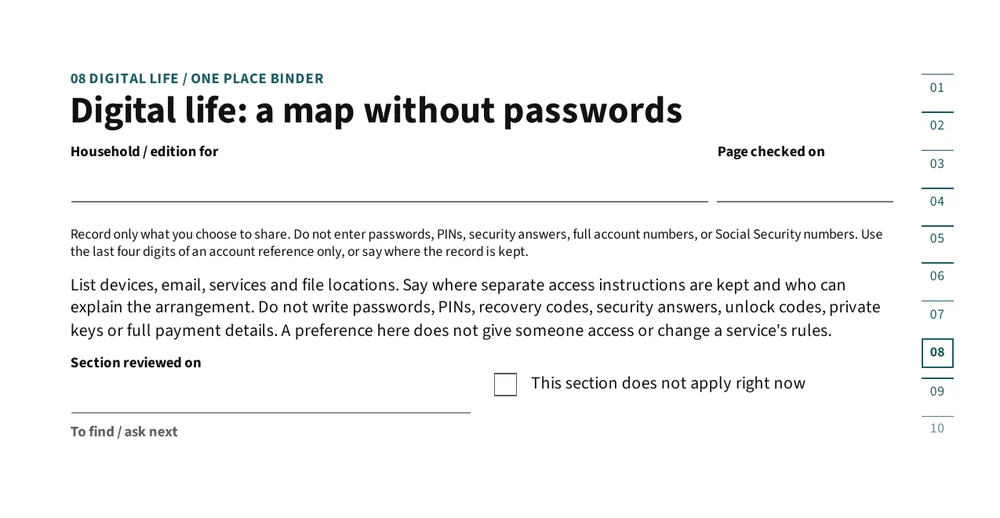 Top of page 38: Digital life: a map without passwords